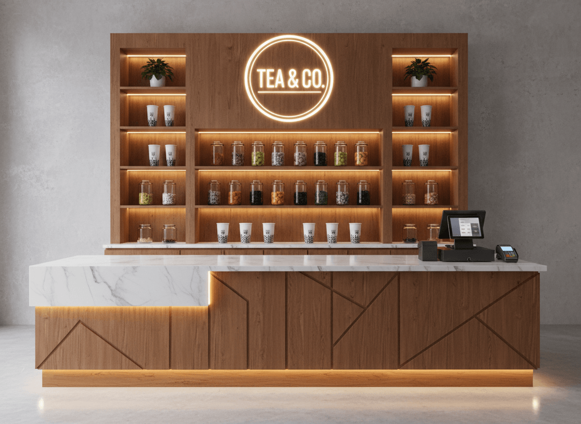 Mẫu quầy pha chế trà sữa đẹp (3)