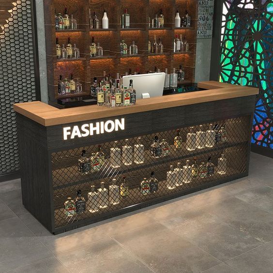 Quầy bar chữ U thiết kế đẹp, tiện lợi