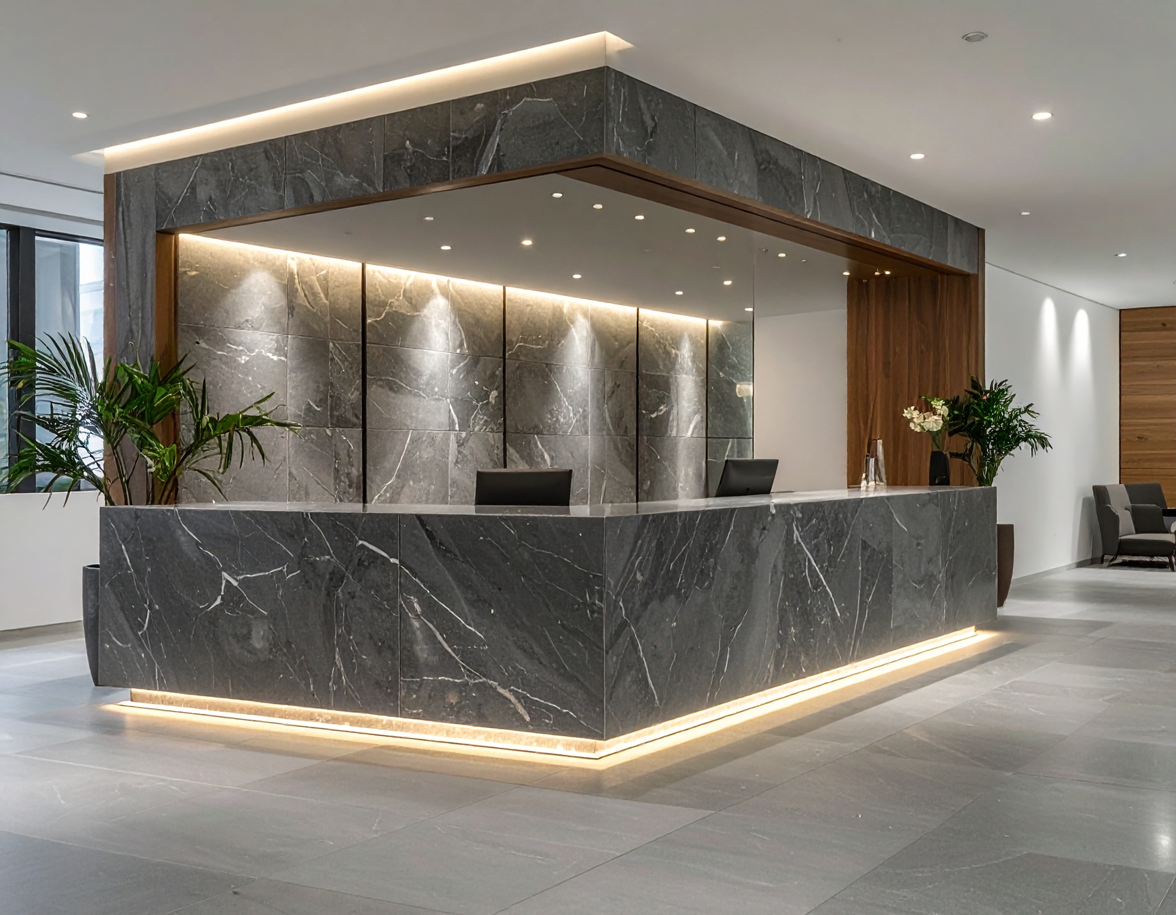 Quầy lễ tân bằng đá (1)