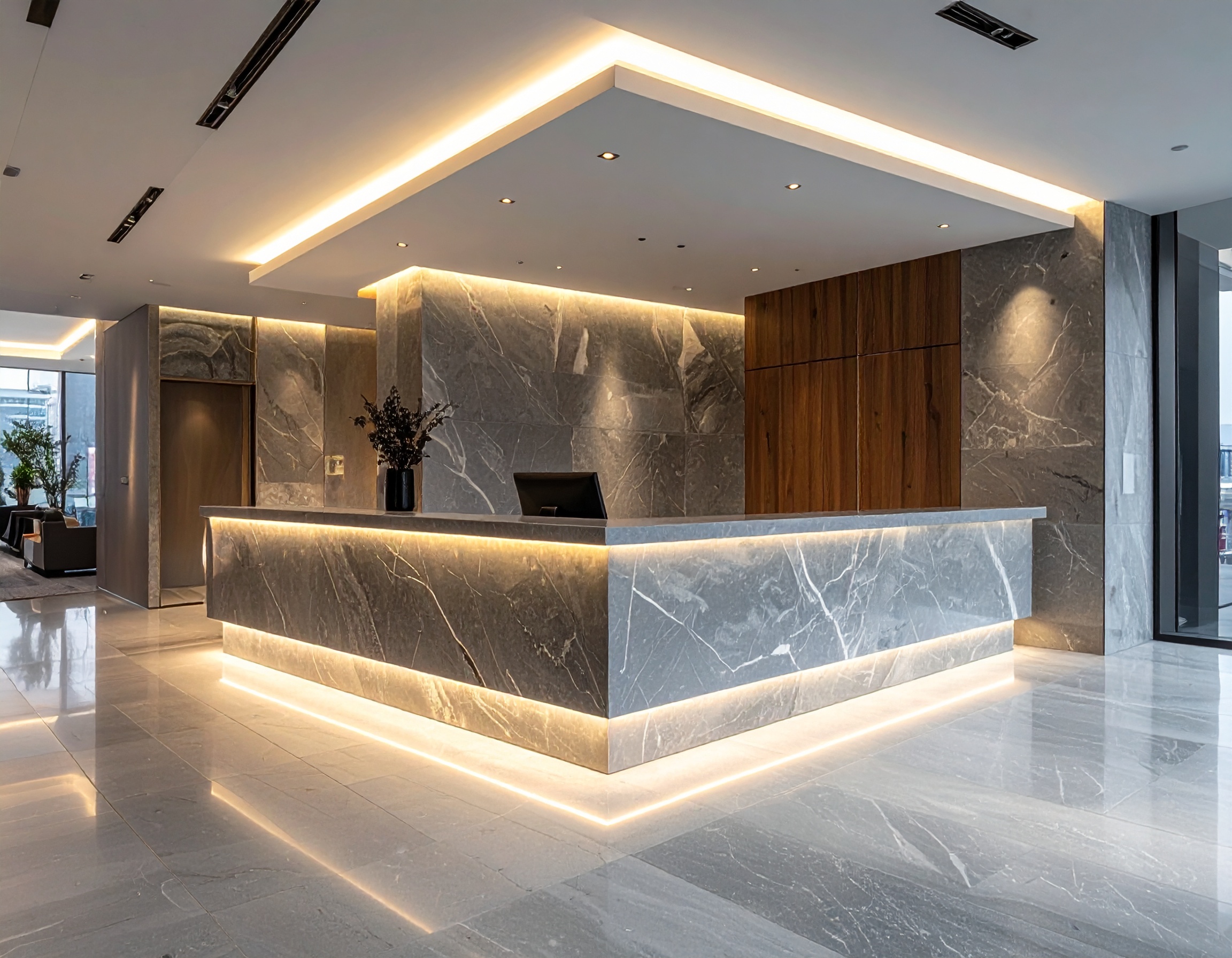 Quầy lễ tân bằng đá (2)