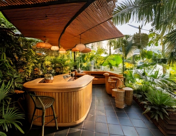 Quầy pha chế cà phê sân vườn (1)