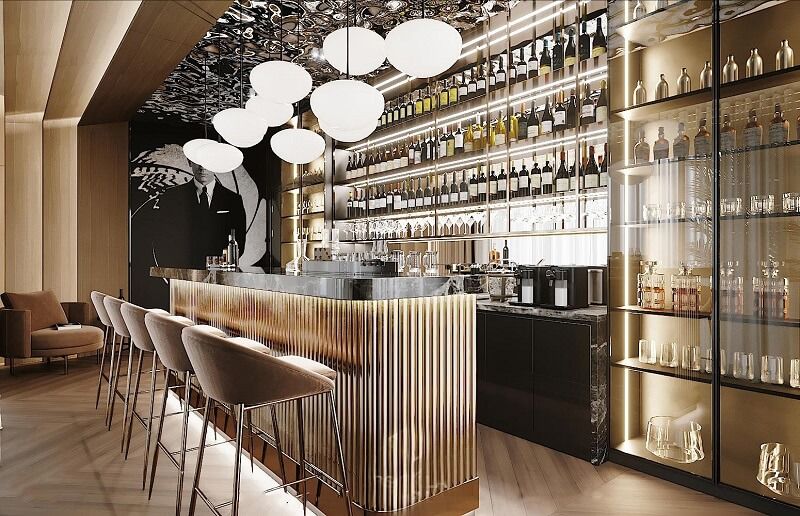 Thiết kế quầy bar phong cách luxury tinh tế