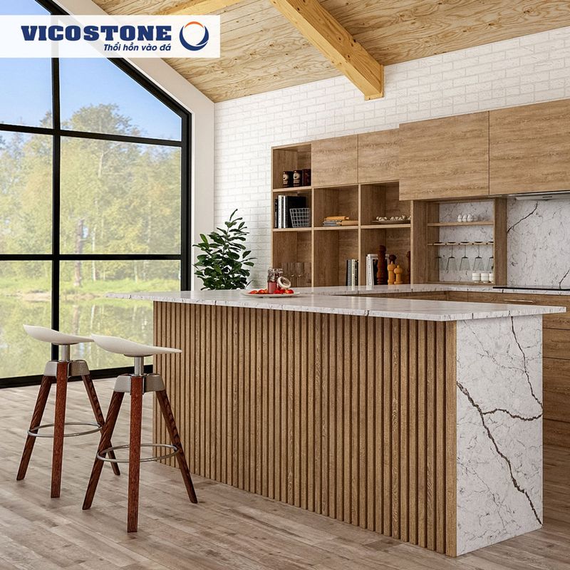 Quầy bar mặt đá Vicostone Mocha Crema