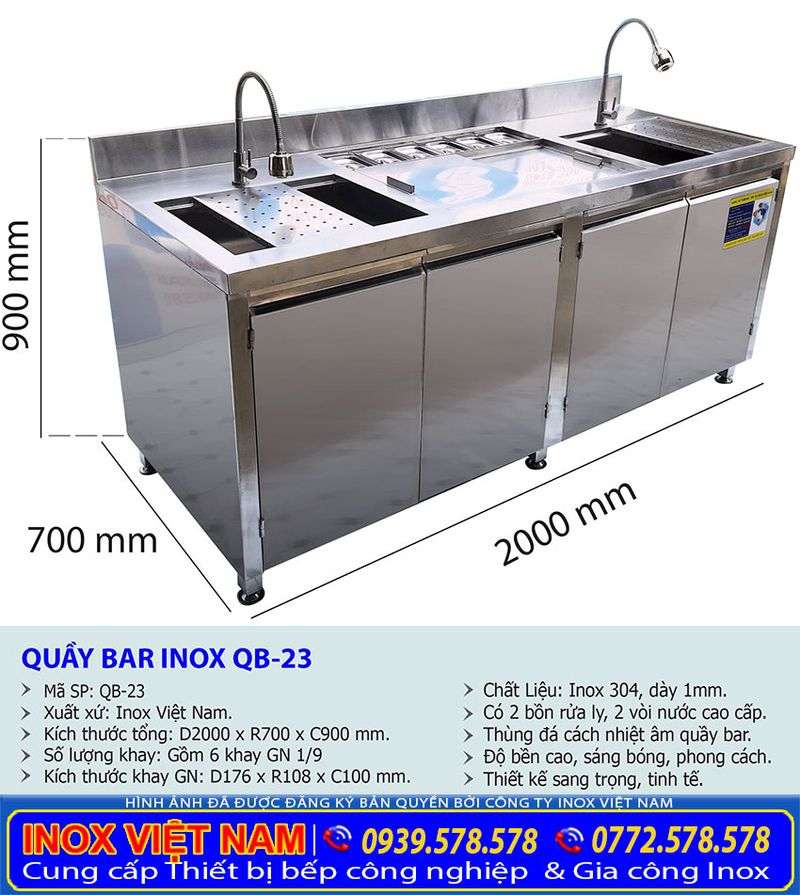Quầy bar đá trà sữa kính cường lực