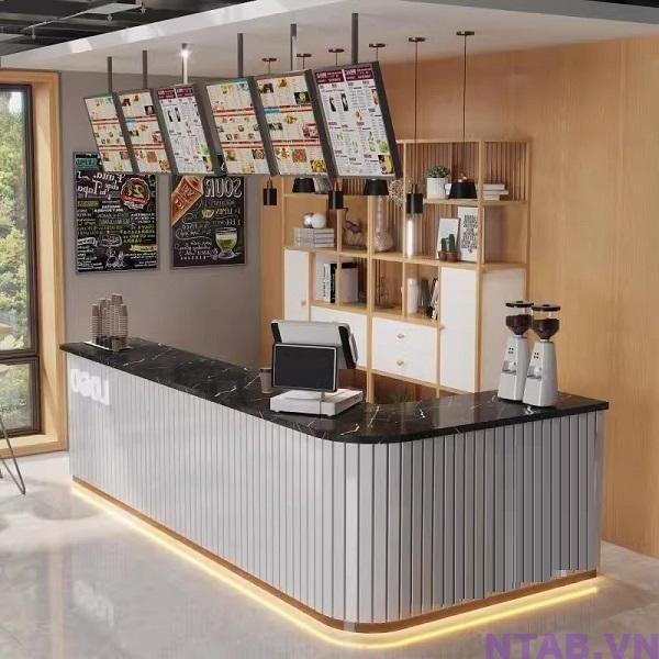 Hình ảnh quầy bar mặt đá xám