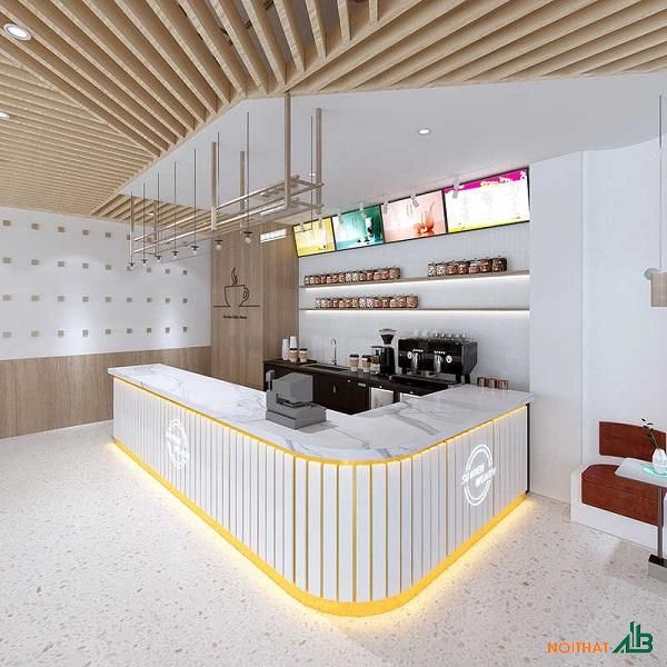 Quầy bar chữ L mặt đá