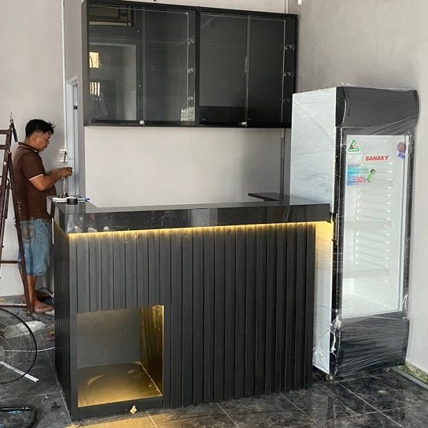 Quầy bar mini mặt đá giả đá