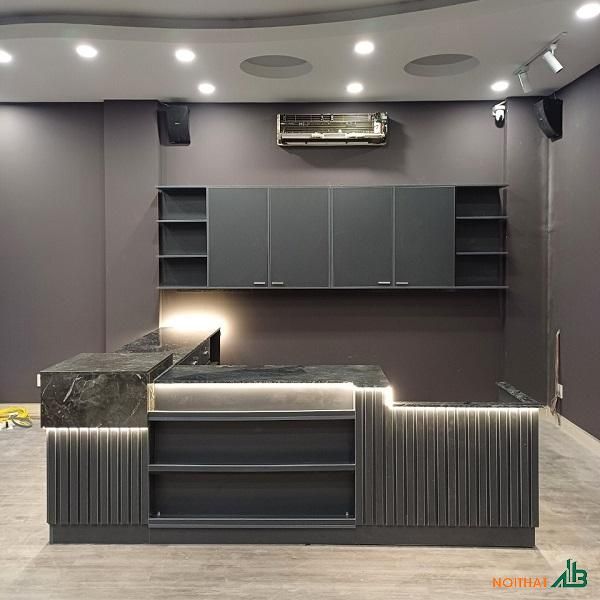Quầy pha chế chu L mặt đá